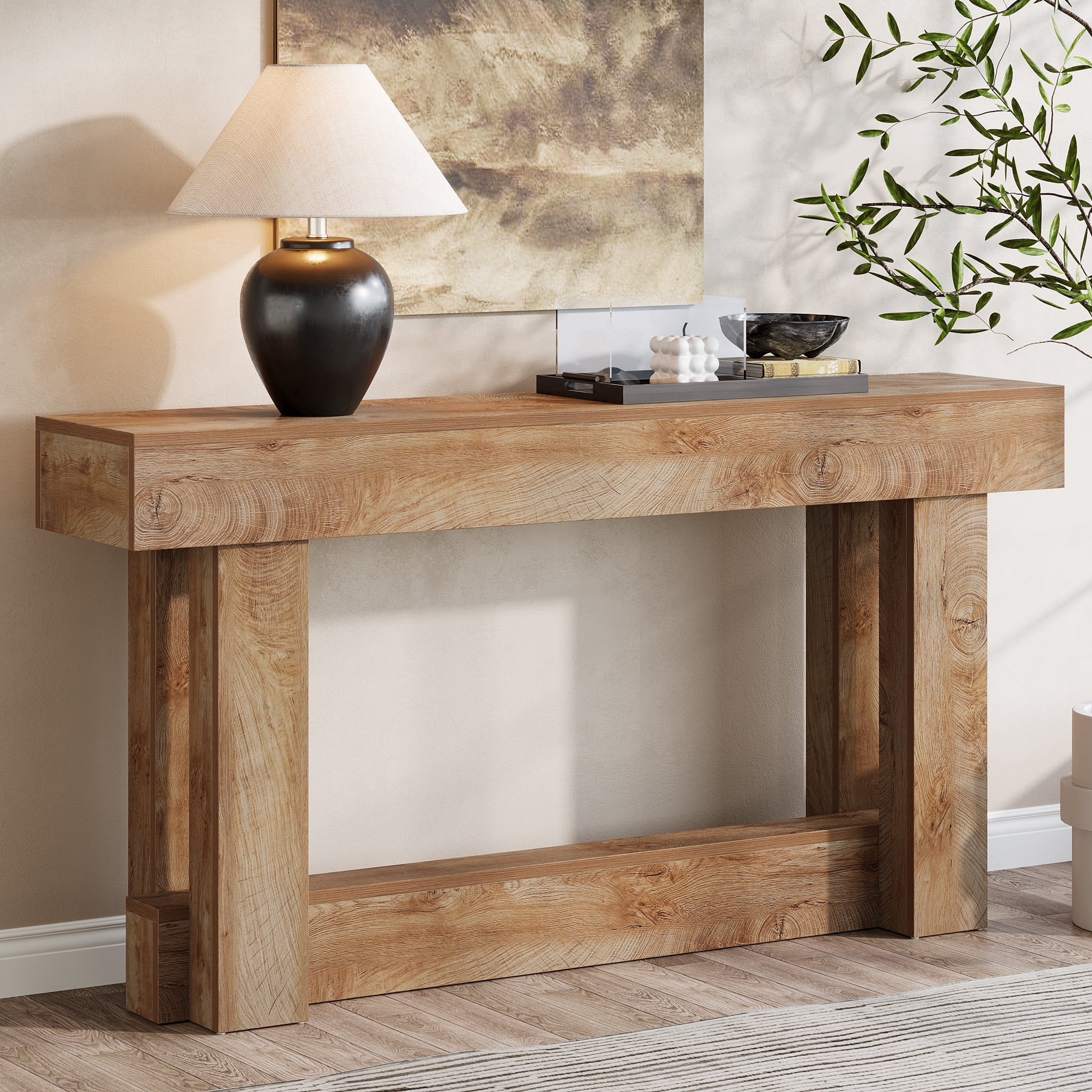 Tribesigns 63-Inch Wood Console Table, 2-Tier Narrow Long Farmhouse ...