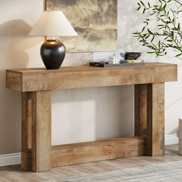 Tribesigns Table Console en Bois de 63 Pouces, Table d'Entrée Étroite à 2 Niveaux pour Salon, Couloir, Entrée