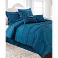 thumbnail image 2 of Nanshing Amias 7-Piece Bedding Microfiber Comforter Set with Bonus Pillows, King, Blue, 2 of 2
