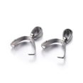 thumbnail image 3 of 100pcs Tarnish Resistant 201 Stainless Steel Pinch Bails Stainless Steel color 12.5x13.5x5mm Hole: 5x3.5mm Pin: 0.5mm, 3 of 3