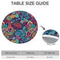 thumbnail image 6 of Boho Floral Print Vinyl Tablecloth with Elastic, 44Inch Fits 38 to 42 Inch Round Tables, Liquid Resistant for Patio and Kitchen Use, 6 of 7