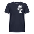 thumbnail image 3 of Lolmot Chemises pour Hommes, Hommes Imprimé Col Rond Mode Décontractée Manches Courtes Blouses Chemises à Col Rond, 3 of 5