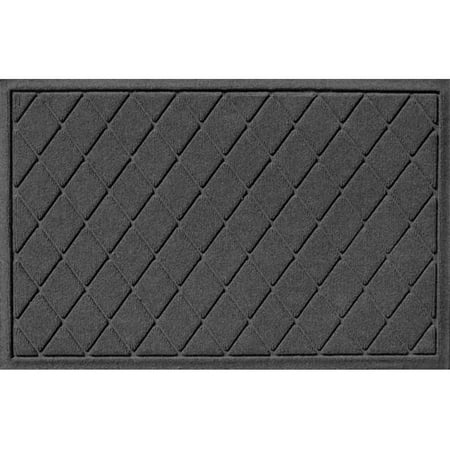 Bungalow Flooring 20377540023 Water Guard Argyle Mat in Charcoal - 2 ft. x 3 ft.
