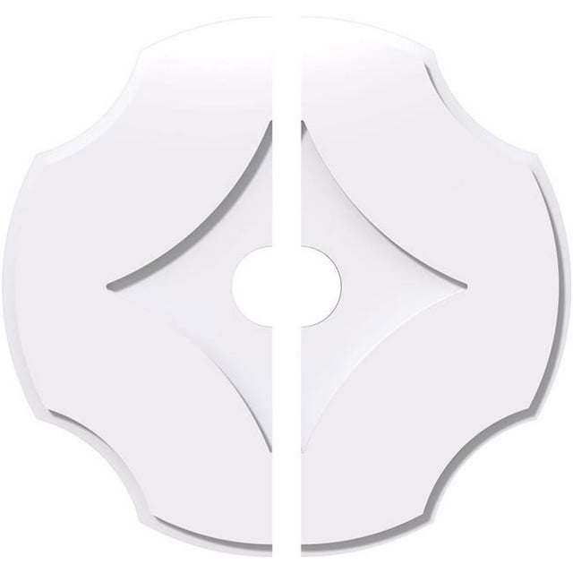 Ekena Millwork CMP26PL2-04000 26 in. OD x 4 in. ID Square Percival Architectural Grade PVC Contemporary Ceiling Medallion - 2 Piece