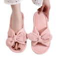 thumbnail image 5 of Taqqpue Open Toe Slipper for Women Women Fashionable Casual Winter Open Toe Home Friendly Soft Cotton Flat Slippers Fuzzy House Slippers Gift for Women, 5 of 6