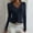 Navy, variant on BRGZLK Women Sweaters Solid Color V Neck Button Down Long Sleeve Lace Trim Patchwork Rib Cardigan T Shirt White XL