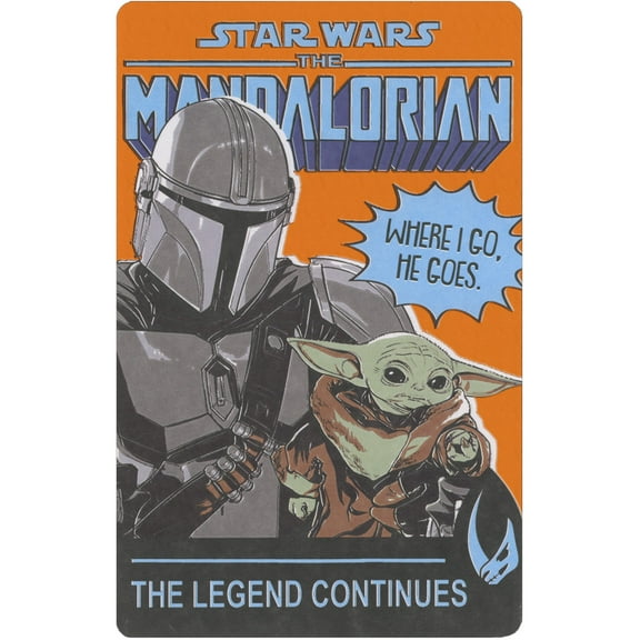 American Greetings Star Wars: The Mandalorian and Baby Yoda / Grogu on Orange Foil Background Father's Day Card for Dad