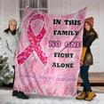 thumbnail image 2 of Caring For Cancer Pink Ribbon Awareness Home Textile Flannel Blanket, 2 of 9