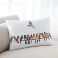 thumbnail image 2 of Waterproof Outdoor Throw Pillows with Inserts 12"x20" Set of 2, Birds Soft Decorative Pillowcases for Couch Bedroom, Watercolor Bird Vintage Pillow Covers for Sofa Living Room, 2 of 8