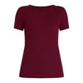 thumbnail image 5 of Time and Tru Women's Ribbed Tee with Short Sleeves, Sizes XS-XXXL, 5 of 5