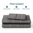 thumbnail image 5 of Bare Home Ultra-Soft Sheet Set - Premium 1800 Collection - Deep Pockets - 3-Pieces - Twin XL, Grid - Gray/White, 5 of 8
