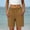 Brown, variant on Women's Casual Elastic Waist Shorts, Button Detail Summer Shorts with Pockets White XXL