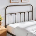 thumbnail image 3 of Alden Design Twin Size Metal Platform Twin Bed with High Headboard, Bronze,, 3 of 8