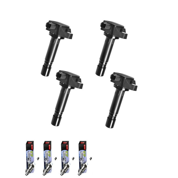 Set of 4 ISA Ignition Coils & 4 Denso Spark Plugs for 20062011 Honda Civic 1.8L Replacement for