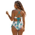 thumbnail image 2 of Garronmavis Women's High Waisted Bikini Sets Tropical Leaves Twist Front 2 Piece Swimsuit Tummy Control Side Tie Bottom Halter Bathing Suit for Beach Swimwear, 2 of 6
