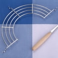 thumbnail image 3 of HAOAN Stainless Steel Drain Rack Kitchen Steamed Vegetable Frying Drip Oil Shelf Oil Control Water-Proof Steaming Rack Tempura Rack Semi-circular Kitchen Wok Fry Drainer Rack, 3 of 5