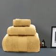 thumbnail image 3 of Long Staple Bath Towel Set Super Absorbent Soft Quick Drying 3 Piece Square Design for Spa and Home, 3 of 5