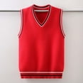 thumbnail image 2 of Gubotare Girls Vest Boys Sweater Vest Cable Knit V-Neck Knitted Uniform Toddler Kids Girls Clothes Dress Vests Size 5-7 (Red,5-7 Years), 2 of 4