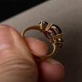 thumbnail image 4 of HeartsAndYou 2ct Natural Blue Sapphire Engagement Ring 14k SOLID Yellow Gold Unique Trilogy, 4 of 8