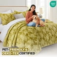 thumbnail image 5 of IR Imperial Rooms 3-Piece Velvet Bedspread Set, Floral Ultrasonic Embossed Quilt, Queen, Ochre (Pack of 2), 5 of 8