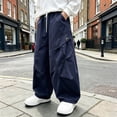 thumbnail image 2 of Tranfacy Boys 5-15 Years Fall Pants Sports Sweatpants Cargo Style Elastic Waist Large Pockets Trousers, 2 of 5