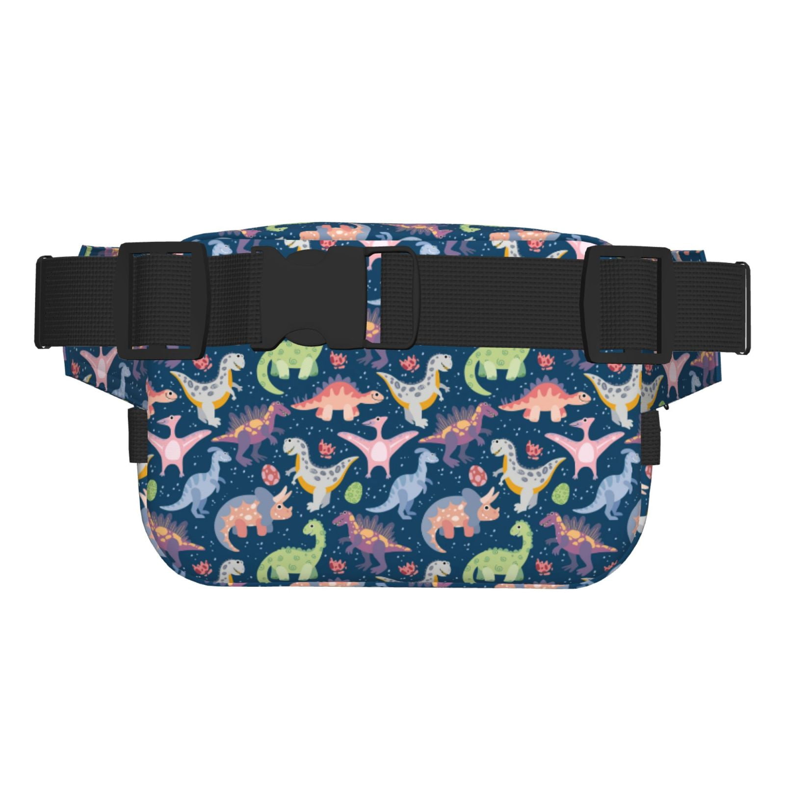 Fuzoiu Dinosaur Print Unisex Square Double Layer Waist Bag,Crossbody Fanny Pack Travel Workout Accessory
