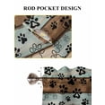 thumbnail image 7 of Dog Paws Printed Living Room Curtains 72 Inches length, Vintage Teal Brown Wooden Farmhouse Window Treatment Curtain Drapes, Light Filtering Drapes for Bedroom Laundry Room, 52"x72", 2 Panels, 7 of 7