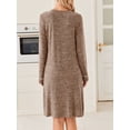 thumbnail image 3 of KISSGAL Nightgowns for Women Long Sleeve Sleepshirts Crew Neck Pajamas Dress Knee Length Sleepwear, 3 of 6