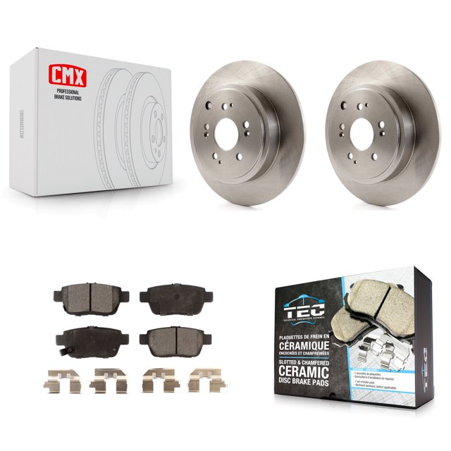 Transit Auto Rear Disc Brake Rotors and Ceramic Pads Kit for Car 2006-2014 Honda Ridgeline K8T-101931