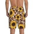 thumbnail image 3 of Bixox Men's Leopard Sunflowers printed lightweight casual shorts, soft sleep shorts with pockets., 3 of 7