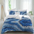 thumbnail image 2 of Blue Marble Bedding 3 Piece Duvet Cover Set Twin Size, Modern Luxury Granite Surface Motif Sketch Soft Microfiber Comforter Cover with Zipper Closure & Pillowcases, FadeResistant Quilt Cover, 2 of 9