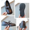 thumbnail image 5 of YunPes Girls Dress Shoes Shiny Glossy Mary Jane Wide Toe Flats Adjustable Bow Strap School Uniform Shoes Fashion Casual, 5 of 6