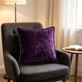 thumbnail image 6 of Zynviq Purple Decorative Pillow Covers 18x18inch Couch Pillow Covers Solid Color with Zipper Polyester Square, 6 of 6