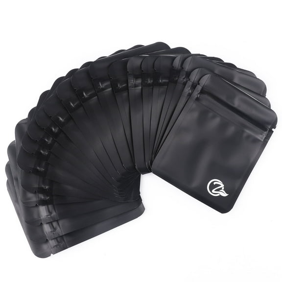 OZCHIN 3"X 4" Black Mylar Bags, 100-Pack, Reusable Airtight Ziplock Aluminum Foil Bags for Food Storage Coffee, Tea, Snacks, Nuts – Reusable Ziplock Aluminum Foil Bags