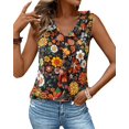 thumbnail image 3 of Camisetas sin mangas Gaharu para mujer, blusa con volantes, negra, XXL, 3 of 6