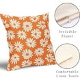 thumbnail image 3 of Orange Pillow Covers 20X20 Inch White Floral Daisy Geometry Decorative Couch Pillow Cases Spring Summer Flower Throw Pillows Set of 2 Farmhouse Home Decor for Room Porch Patio Couch Outdoor, 3 of 6