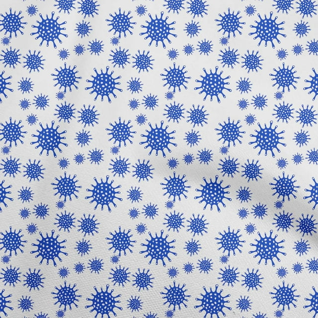 oneOone Polyester Spandex Medium Blue Fabric Medical Fabric For Sewing Printed Craft Fabric By The Yard 56 Inch Wide