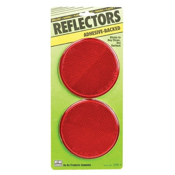 Hy-Ko 3-1/4 In. Dia. Round Red Press-On Reflector (2-Pack) CDRF-4R