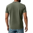 thumbnail image 5 of Lumtrix Distressed Henley Shirts for Men Short Sleeve T Shirts Vintage Relaxed Fit Retro Wash Tops with Pocket Army Green 4XL, 5 of 5