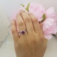 thumbnail image 2 of 1.75 Carat (ctw) 10K White Gold Cushion & Round Cut Ruby & Round Cut White Diamond Ladies Bridal Halo Engagement Ring Wi, 2 of 4