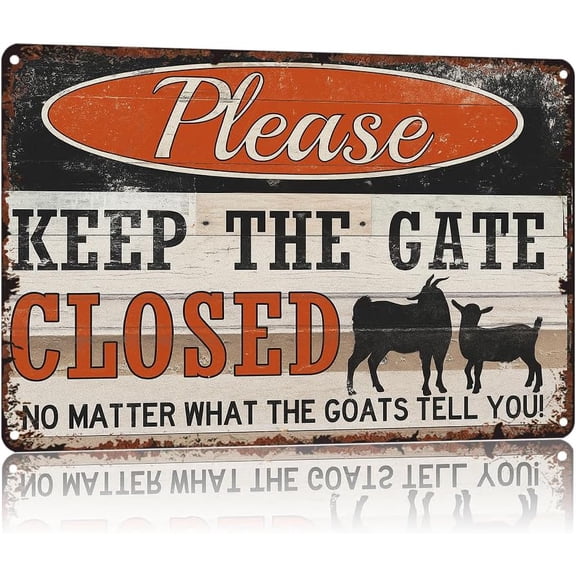 Funny Goat Sign Vintage Metal Wall Decor 8x12 Inch Aluminum Poster for Bathroom Cafe Bedroom Patio Porch Indoor or Outdoor Use