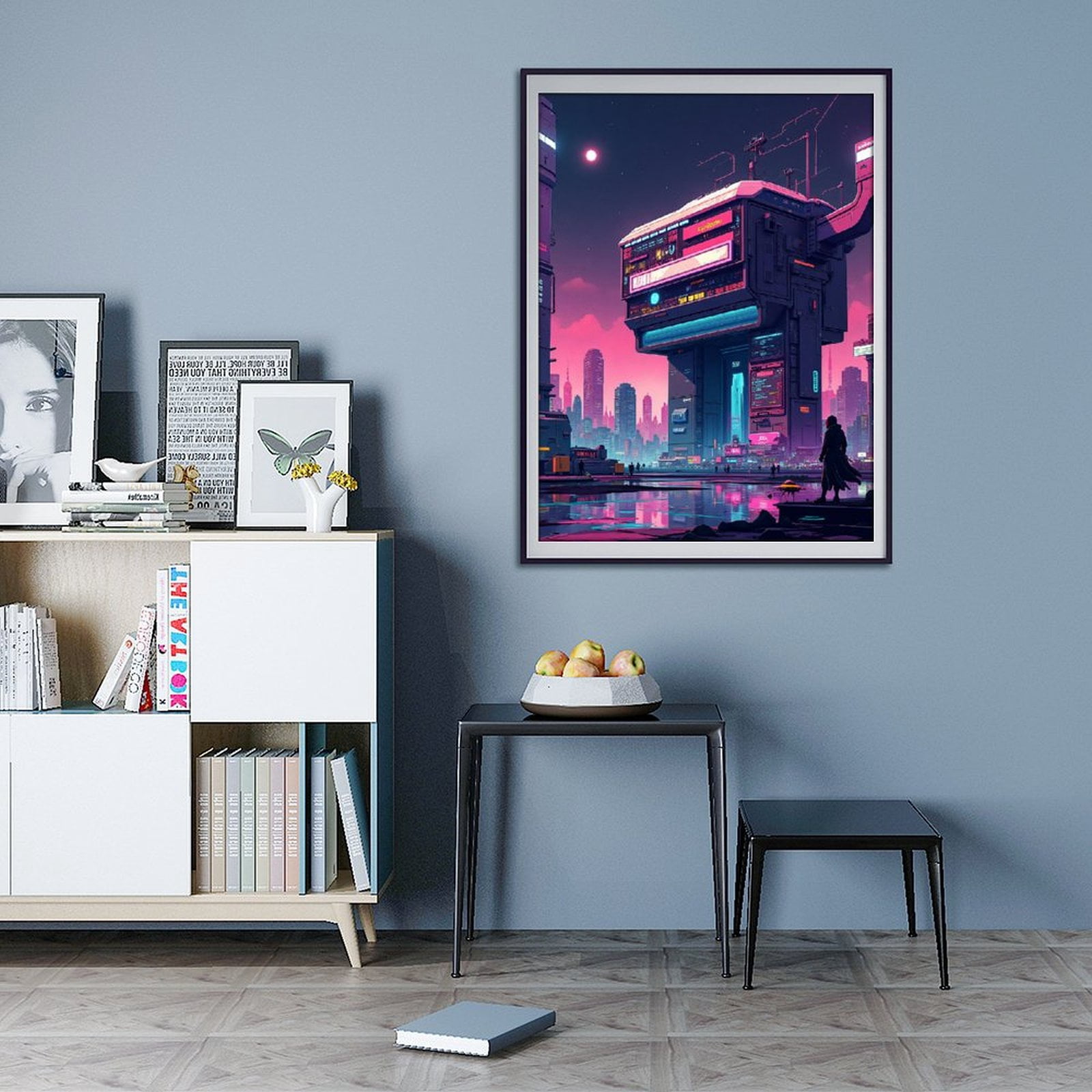 Diamond Art Kits for Adults - Cool Cyberpunk Cityscape Print No.32 5D Frameless Dimond Painting Kit for Adults Beginner, Round Diamond Kits for Home Wall Decor, Gift for Women