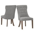 thumbnail image 2 of Weston Home Kirk Button Tufted Dining Chairs, Set of 2, Gray Linen, Brown Finish, 2 of 9
