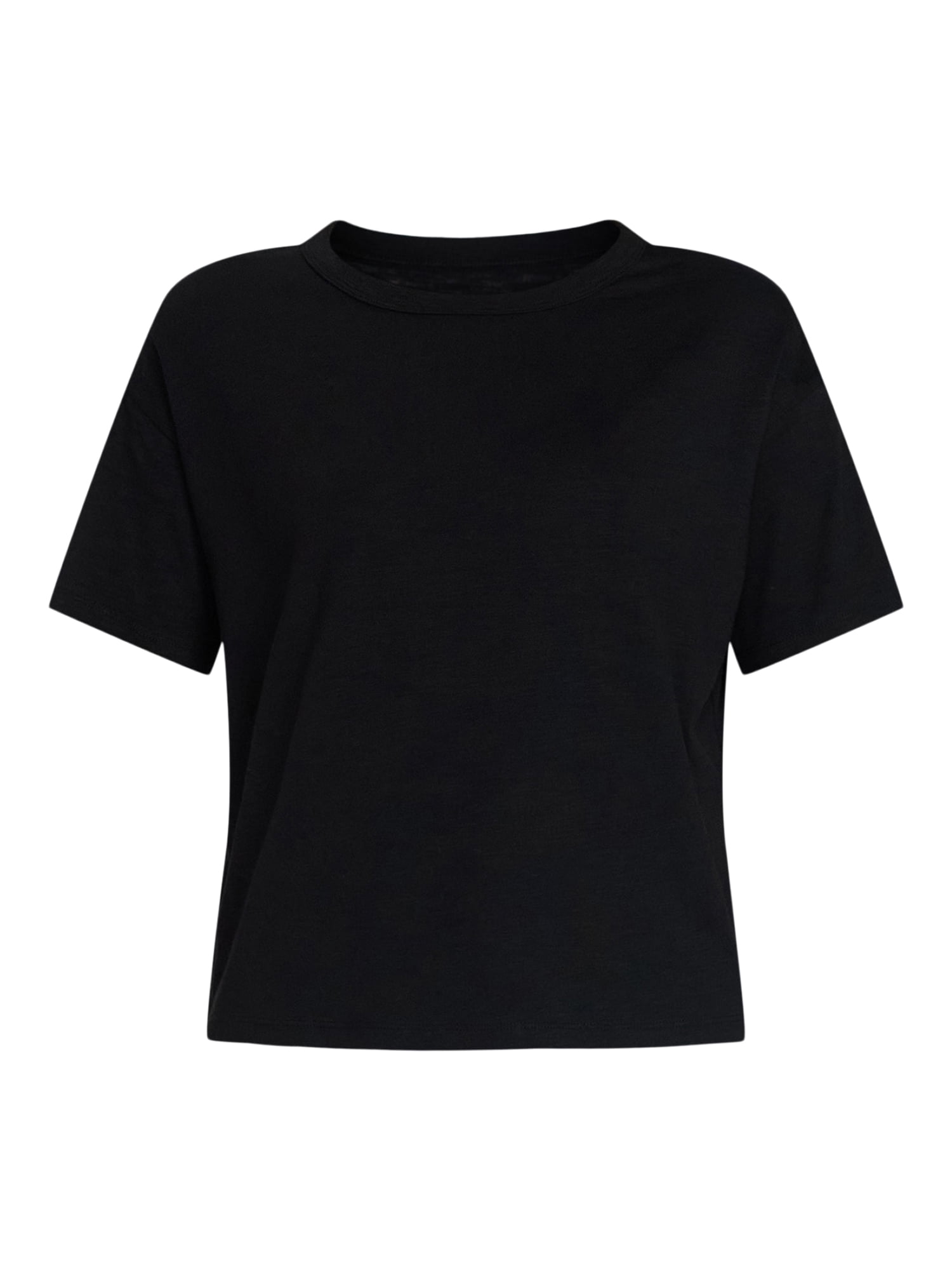 Time and Tru Women's Boxy Slub Tee with Short Sleeves, Sizes XS-XXXL