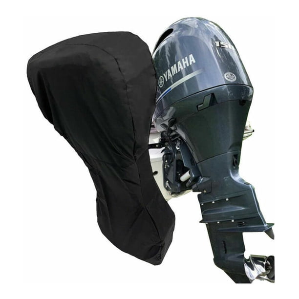 Funda para motor de barco, tela Oxford resistente 420D, cubierta completa para motor fueraborda de barco con revestimiento de PVC, funda para barco fueraborda compatible con negro - 30 ~ 60 HP 180 x