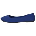 thumbnail image 2 of Forever Shoes Women Ballet Flats Round Toe Gel Memory Foam Insole Comfortable Satin Material FLEXIBLE-62 Navy Royal Blue 7.5, 2 of 3