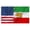 Red, variant on US and Old Iran Friendship Flag , USA and Former Iran Historic Flags with Sun Lion, Persia Iranian Banner UV Resistant , Double Stitched, Brass Grommets and Strong Header