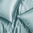 thumbnail image 6 of Whale Flotilla 3-Piece Reversible Silky Soft Twin Size Comforter Bedding Set, Luxurious Satin Comforters with 1 Satin Pillowcase, Lightweight Duvet for All Seasons, Haze Blue, 6 of 8