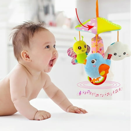 

Baiwo Hanging Bed Bell Umbrella Pendant Crib Decoration Non-toxic Plush Rattle Toy for Baby