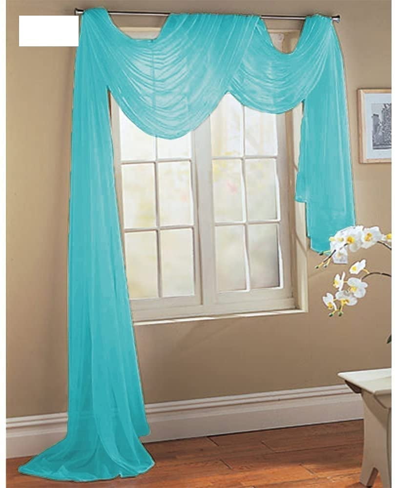 Beautiful Elegance Fully Stitched Window Sheer Voile Scarf Curtain